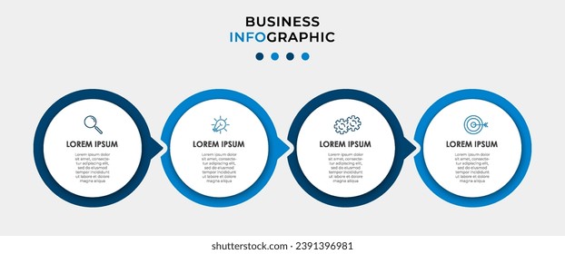 Business Infographic design template Vector with icons and 4 options or steps. square design or diagram