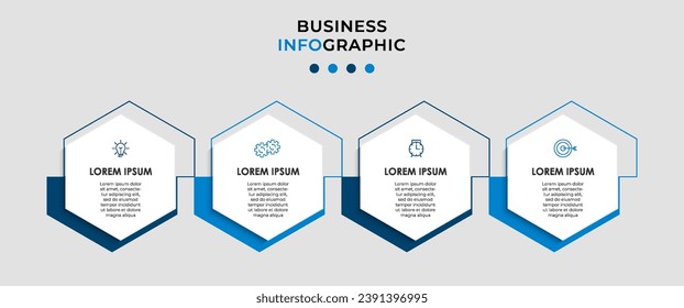 Business Infographic design template Vector with icons and 4 options or steps. square design or diagram