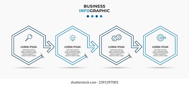 Business Infografische Design-Vorlage Vektorgrafik mit Symbolen und 4 Optionen oder Schritte. quadratisches Design oder Diagramm