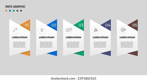 Plantilla de diseño de Infografía de Negocio Vector con iconos y 5 opciones o pasos. diseño cuadrado o diagrama