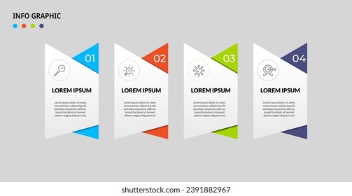 Business Infographic design template Vector with icons and 4 options or steps. square design or diagram