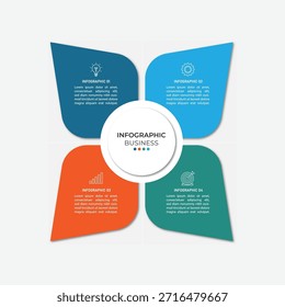 Vector de Plantilla de diseño de infografía de negocios con iconos y 4 cuatro opciones o pasos. Puede ser utilizado para el diagrama de proceso, presentaciones, diseño de flujo de trabajo, Anuncio, diagrama de flujo, gráfico de información