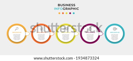 Business Infographic design template Vector with icons and 5 options or steps. Can be used for process diagram, presentations, workflow layout, banner, flow chart, info graph