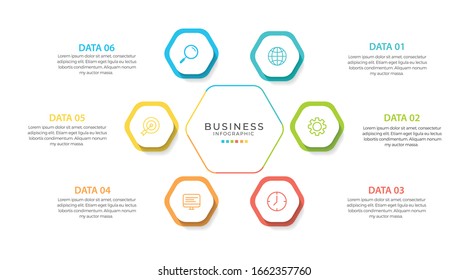 El vector de diseño de infografía de negocio se puede utilizar para diseño de flujo de trabajo, diagrama, informe anual.