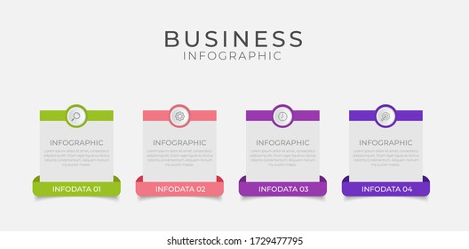 El vector de diseño de infografía de negocio se puede utilizar para diseño de flujo de trabajo, diagrama, informe anual.
