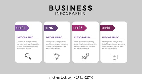 El vector de diseño de infografía de negocio se puede utilizar para diseño de flujo de trabajo, diagrama, informe anual.