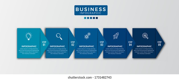 El vector de diseño de infografía de negocio se puede utilizar para diseño de flujo de trabajo, diagrama, informe anual.