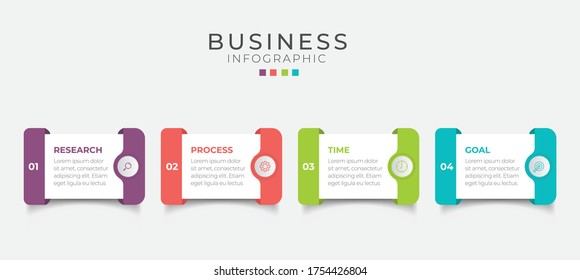 El vector de diseño de infografía de negocio se puede utilizar para diseño de flujo de trabajo, diagrama, informe anual.