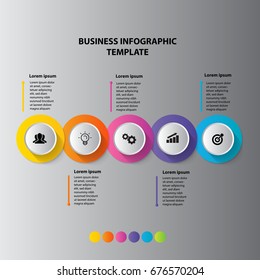 Business infographic design vector and marketing icons can be used for workflow layout, Business concept 5 with  options, step by step 