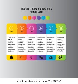 Business infographic design vector and marketing icons can be used for workflow layout, Business concept 6 with  options, step by step 