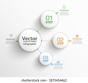 Business infographic design vector  template with 3 options, steps or processes