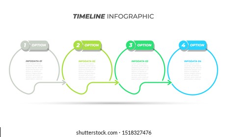 Business Infographic design vector with thin line flat circle concept and 4 options, steps, processes. Can be used for workflow layout, 
