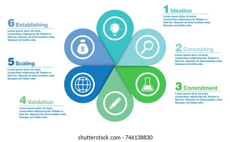Business infographic diagram with icons, graph, presentation, chart. Business concept infographics with 5 segments, flower. Vector illustration template