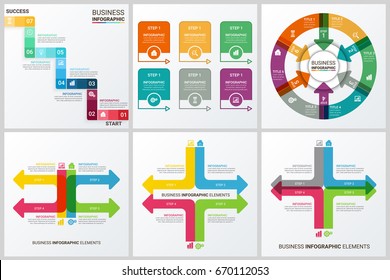 Business infographic diagrams set