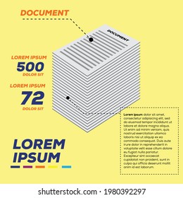 Infografik-Dokument für Unternehmen, hundert Blatt Papier