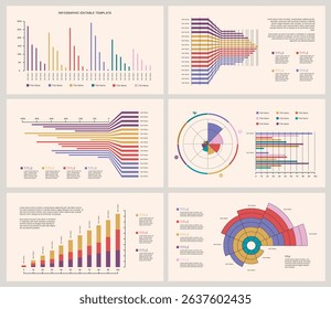 Business Infographic Editable Templates for Extensive Data Visualization. Simple creative Infographic vector elements, charts, diagrams, timeline, steps and options for Business Presentation.