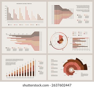 Business Infographic Editable Templates for Extensive Data Visualization. Simple creative Infographic vector elements, charts, diagrams, timeline, steps and options for Business Presentation.