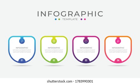 Elemento de infografía de negocio con 4 opciones, pasos, diseño de plantilla de vector de número	
