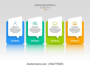 Business infographic element with 4 options, steps, number vector template design