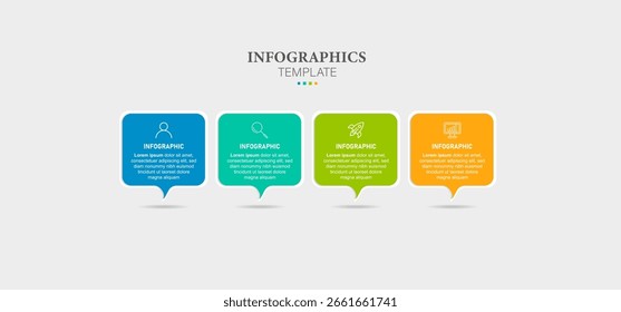 Elemento de infografía de negocios con 4 opciones, pasos, diseño de Plantilla de Vector de números