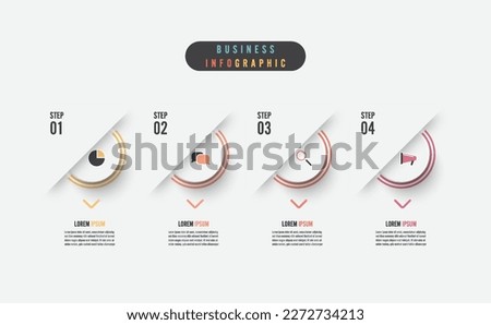 Business infographic element with 4 options, steps, number vector template design