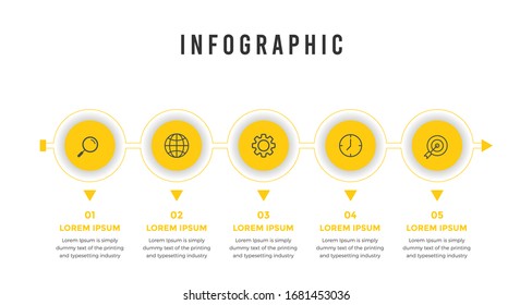 Business infographic element with 5 options, steps, number vector template design
