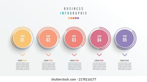 Business infographic element with 5 options, steps, number vector template design