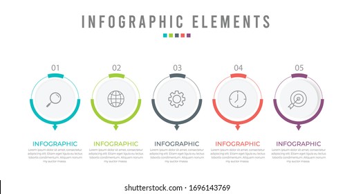 Business infographic element with 6 options, steps, number vector template design