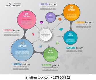 business Infographic element data, abstract banner element. 
6-steps concept. can be used web design or presentation, 
illustration vector background