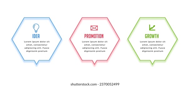 plantilla de diagrama de elementos de infografía de negocios con vector de 3 pasos