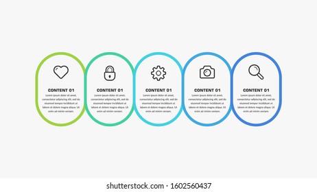 Business Infographic Element Line Style with Icons