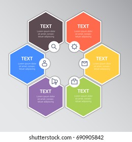 Business infographic element template with editable element and flat color style	