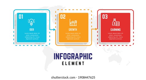 plantilla de elemento de infografía de negocios, plantilla de proceso de pasos