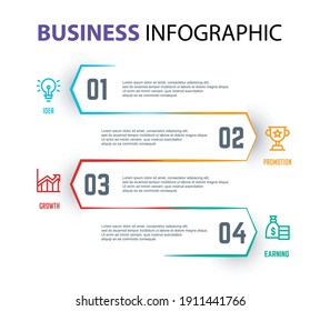 plantilla de elemento de infografía de negocios, plantilla de proceso de pasos	