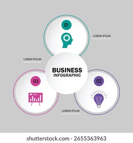 Elementos de infografía de negocios con 3 opciones