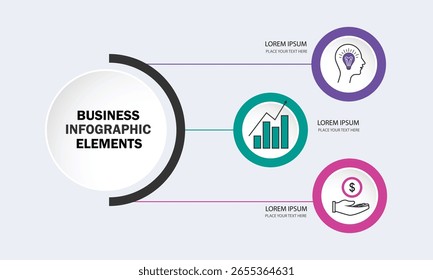 Elementos de infografía de negocios con 3 opciones