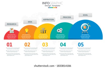 Business infographic elements with 4 options or steps.