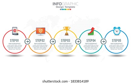 Business infographic elements with 4 options or steps.