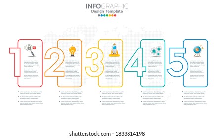 Business infographic elements with 4 options or steps.