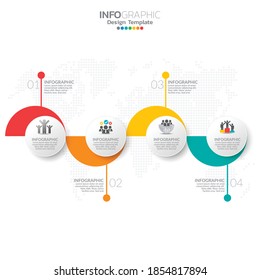 Business infographic elements with 4 options or steps.