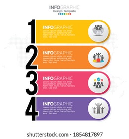 Business infographic elements with 4 options or steps blue theme.