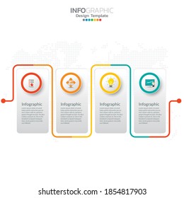 Business infographic elements with 4 options or steps.