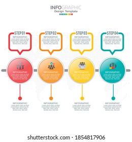 Business infographic elements with 4 options or steps.