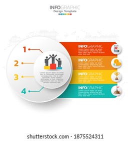 Elementos infográficos empresariales con 4 opciones o pasos de tema azul.