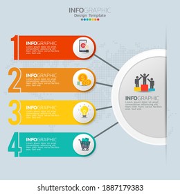 Business infographic elements with 4 options or steps 