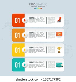 Business infographic elements with 4 options or steps 
