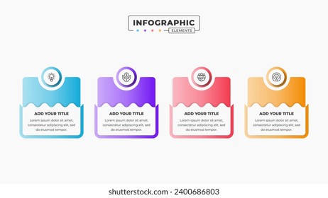 Business infographic elements with 4 steps or options