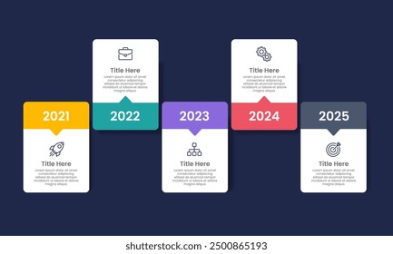 Business Infographic elements. 5 Steps to Business Operation Plan for Success. Presentation, Milestone, Marketing, and Annual Report. Vector illustration.