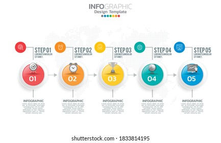 Business infographic elements with 7 options or steps.