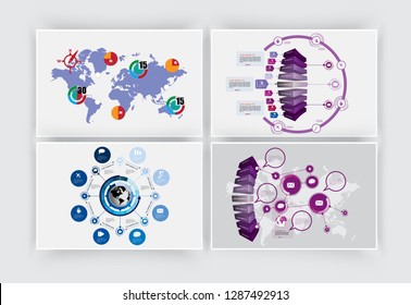 Business infographic elements data visualization vector design.